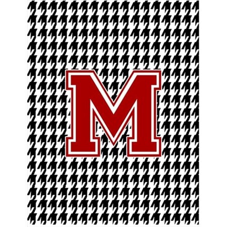 Carolines Treasures Carolines Treasures CJ1021-M-GF 11 x 15 in. Houndstooth Black M Monogram Initial Garden Size Flag CJ1021-M-GF